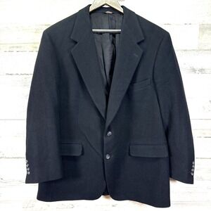 Bill Blass Black Label Mens Black 100% Camel Hair 2 Button Blazer‎ Jacket Sz 48R